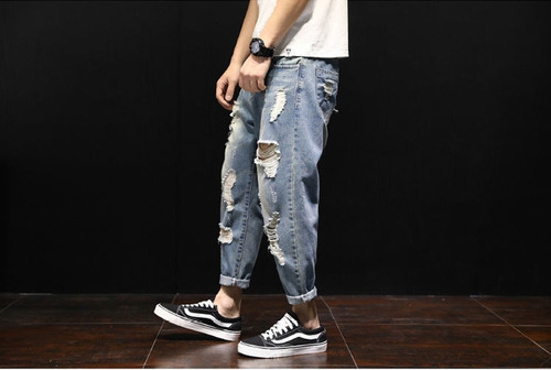 Vaqueros Rasgados Para Hombre, Elegantes Y Cómodos