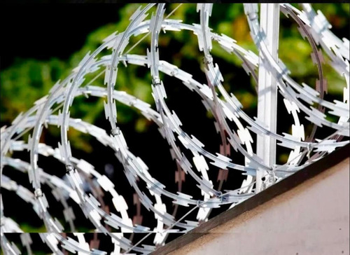 Imagen 6 de 8 de Concertina Doble Cruzada Galvanizada 30cm Hasta 8mt Lineales