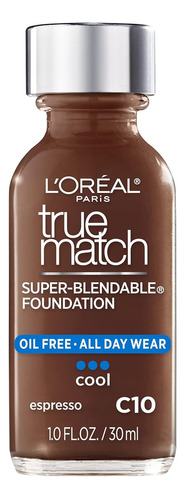 Base Loreal True Match Super Blendable Foundation Tono C10 espresso