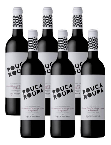 Kit 06 Unidades Vinho Pouca Roupa Tinto 750ml