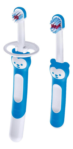 Cepillo De Dientes Mam Baby Learn To Brush 2pz Azul