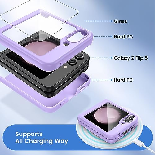 Funda Para Galaxy Z Flip 5 Morado Ultra Delgado Duro