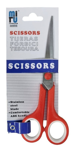 Tijera De Color Scissors Punta Fina Rojo