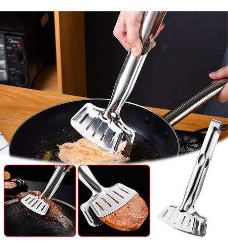 Np Pinza Multiusos Para Freír Pescado De Acero Inoxidable