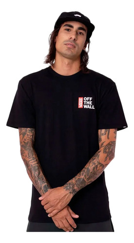 Remera Vans Lifestyle Hombre Off The Wall Negro Blw