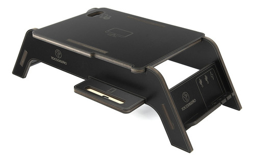 Imagen 4 de 9 de Stand Base Eleva Monitor Pc-notebook Con Porta Celular