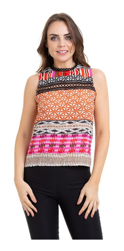 Imagem 3 de 4 de Blusa Regata Renda No Busto Vermelho Kinara