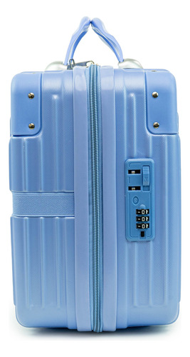 Maleta De Mano Azul Claro Rígida 16 Pulgadas Con Combinación