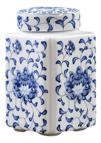 Tarro De Porcelana Temple Elegante Con Tapa Estilo Chino