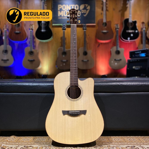 Violão Tagima Café Cf2000 Folk Aço Fishman C/ Case Luxo