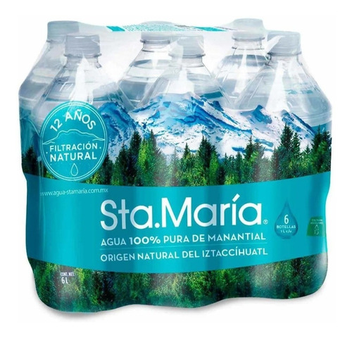 Agua Sta.maria -6 Botellas De 1l Cada Uno