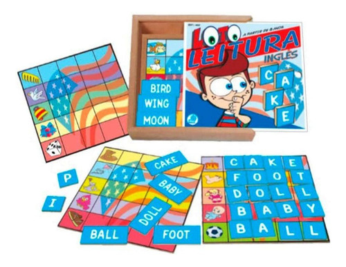 Loto Leitura Inglês Brinquedo Infantil Educativo