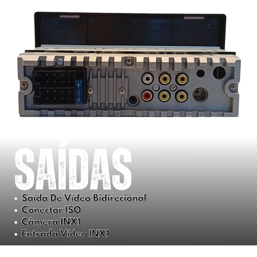 Central Multimídia 1din Mp5 Universal Bt Carplay Sem Fio