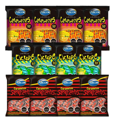 Dulces  - Caramelos Surtidos Halloween Super Pack  X12