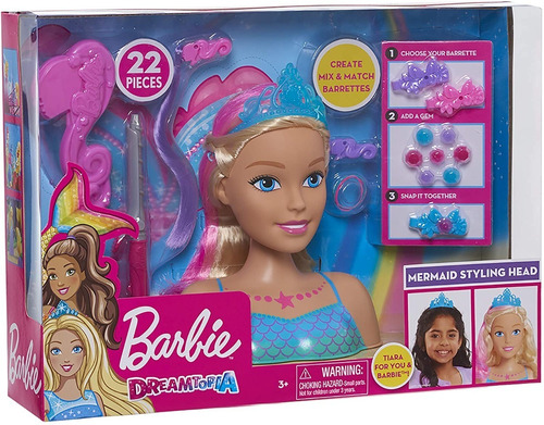 Muñeca Barbie Dreamtopia Cabeza De Sirena Peinados Original