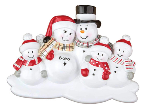 4 Juego De Adornos Familiares De Muñecos De Nieve 4 Piezas