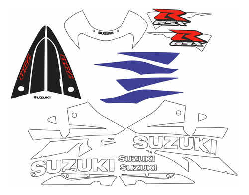 Kit Adesivo Suzuki Gsxr 750 2002 Azul E Branca 75002az