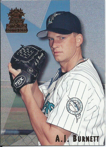 Barajita A J Burnett Rookie Card Topps Stars 1999#49 Marlins