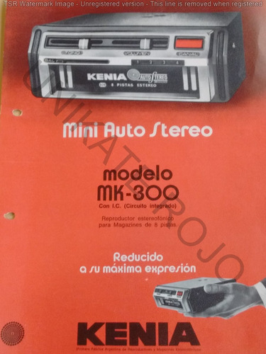 Antiguo Folleto Catálogo Auto Mini Pasacassette Kenia Año 70