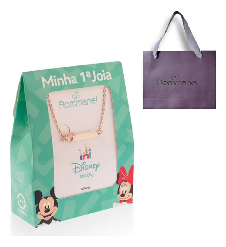 Pulseira Para Bebê Rommanel Disney Minnie Banhada A Ouro 18k