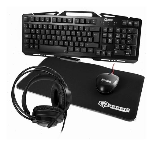 Kit Gaming 4 En 1 Quasad Teclado Mouse Mousepad Audifonos Tc