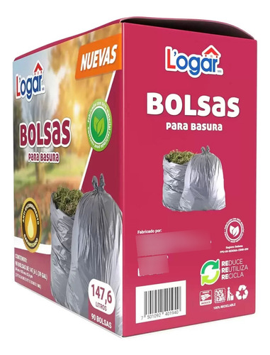 90 Bolsas Para Basura Logar 664969 De 147,6 Litros