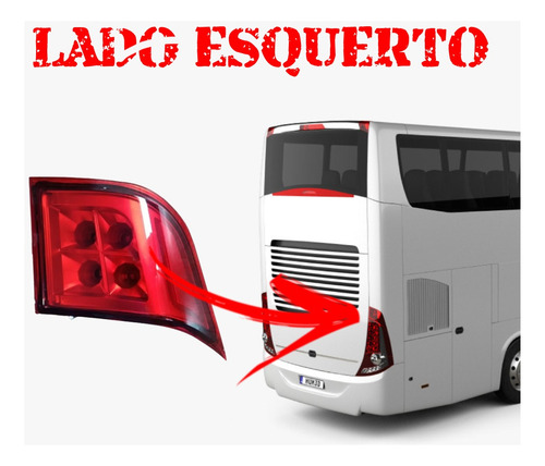 Lanterna Traseira Superior Para Ônibus Marcopolo G7 Ld