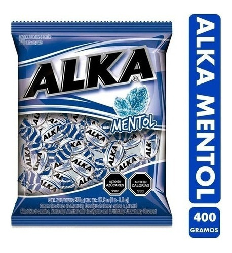 Caramelo Tradicional Alka Mentol Bolsa X 400gr