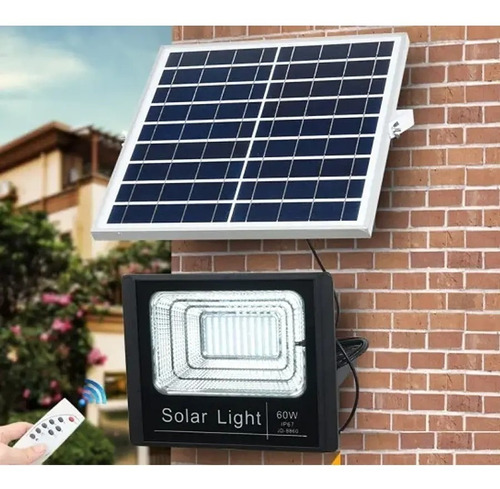 Kit Foco Led 60w Panel Solar Y Control Remoto