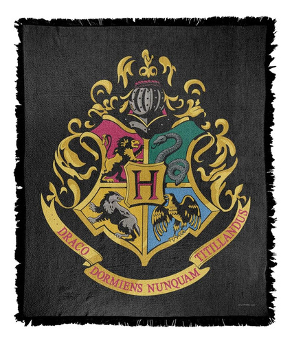 Manta De Harry Potter, 50x60 Hogwarts Crest Woven Tapiz Mezc