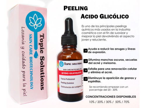 Peeling Acido Glicólico 70% Secuelas De Acne Manchas Arrugas