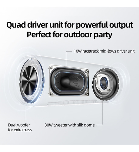 Qcy Sp7 Portátil Altavoz Bluetooth 5200mah Mic Rgb, Ipx7, Tf