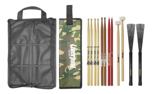 Imagem 1 de 7 de Kit Bag Com01 + Set De Baquetas Diversas Liverpool