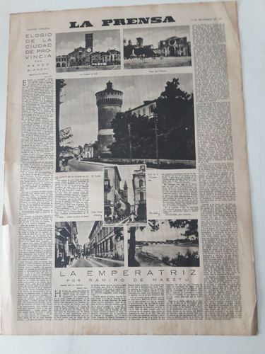 La Prensa, Elogio. Ciudad De Lodi Itali Año 1935.