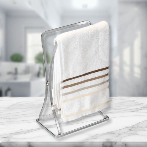 Porta Toalha Rosto Mão Bancada Lavabo Banheiro Cromado Fosco