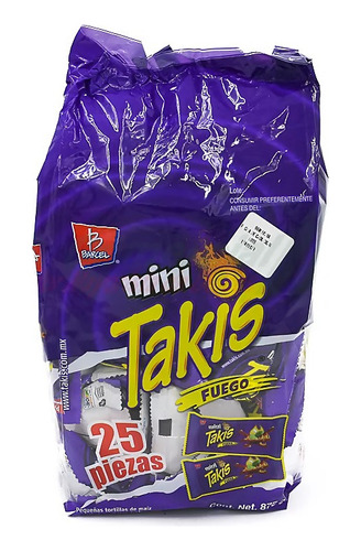 Mini Takis Fuego 25 Pack Barcel Botana De Maiz Chile Y Limón
