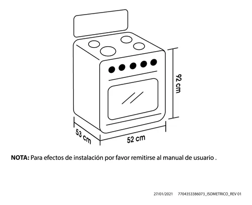 Estufa Romero Ultra Haceb 50 Cms Gas Propano Inox