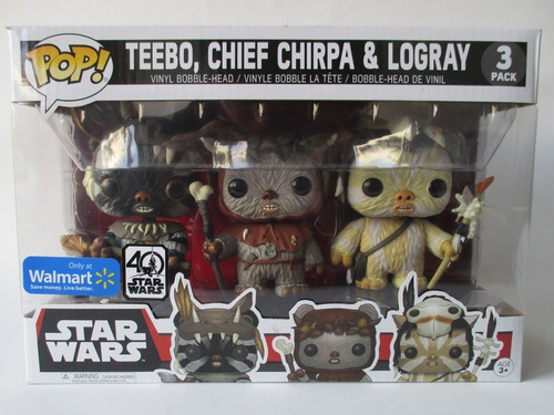 Funko Pop Star Wars Ewoks Pack Teebo Chirpa Logray (Usado)