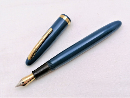 Restaurada Sheaffer Touchdown Pluma Fuente Nib F Oro 14k