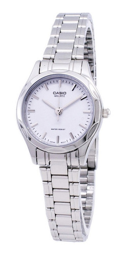 Reloj Casio Ltp 1275d 7a Para Dama Plateado/ Blanco