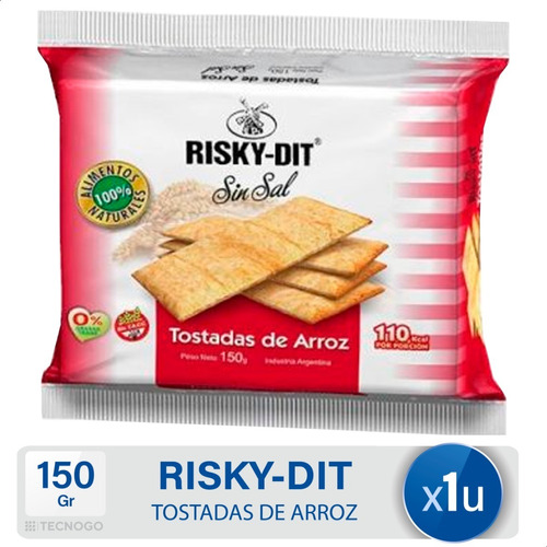 Tostada De Arroz Risky Dulces Libre De Gluten Sin Tacc