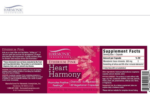 Harmonic Innerprizes Etherium Pink Ormus Rosa 60 Cáps