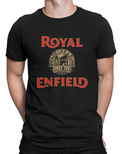 Polera 100% Algodón Royal Enfield Locomotive Pattern