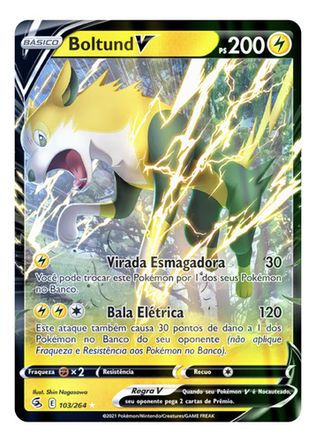 Carta Pokémon Boltund V Golpe Fusão
