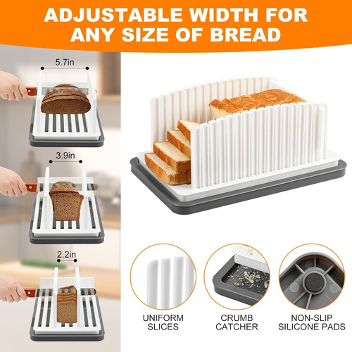 Cortador De Pan Ajustable Con Bandeja, Ideal Para Cocina