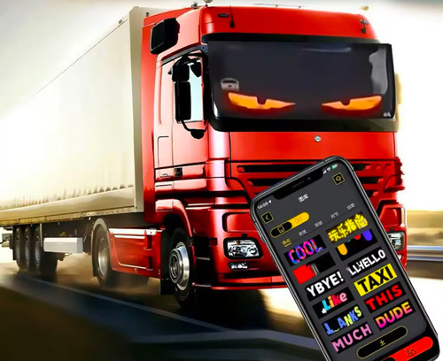 Panel Letrero Matrix Ojos Camion Auto App Control 12v 9x37cm