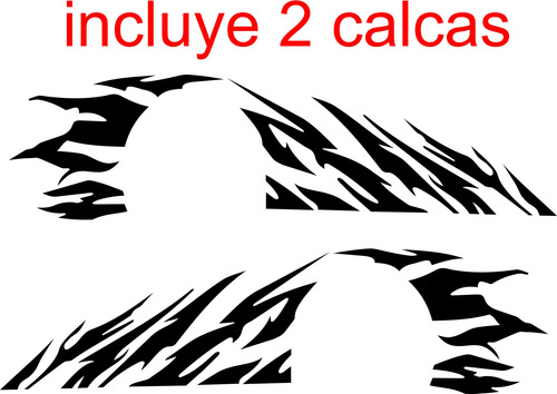 Sticker Calca Franjas Laterales Mancha Fuego Fire Splash