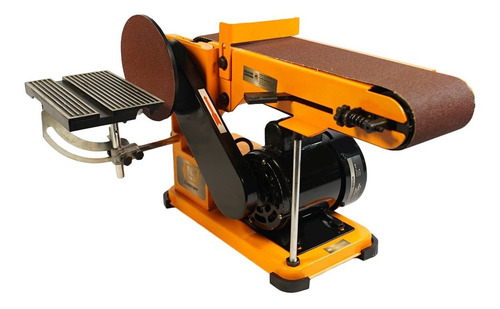 Lijadora De Banda Y Disco De Banco 4 Y 5 PuLG 440w Lusqtoff Color Naranja Frecuencia 50 Hz