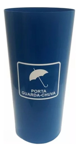 Kit Porta Guarda Chuva Plastico Azul + Porta Copo 2 Em 1