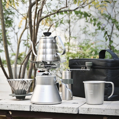 Molino De Café Hario V60 Metálico Al Aire Libre Plateado